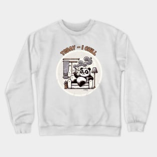 Sweet Animals: Bears Today Need To Chill - Cute Panda - A Funny Silly Retro Vintage Style Crewneck Sweatshirt